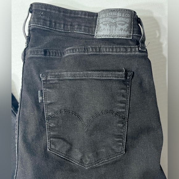 Levi’s 721 Jeans Women’s 33 Black High Rise Skinny Fit Grunge Midwest Emo Basics - Picture 4 of 7